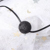 Vintage Charms Black Lava Stone Necklace Leather Chain Men Women Statement Rock Essential Oil Diffuser Short Chain Jewelry