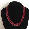 Vintage Classic Natural Stones Jewelry Handmade Noble Deep Red Rubies Necklaces with 45cm Length Gem Stone Beaded Necklace Gift