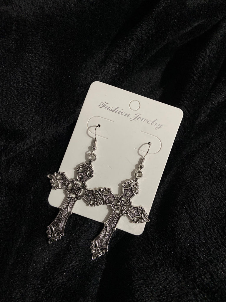 Vintage Cross Pendant Necklace For Women Men Gift Long Chain Punk Goth Jewelry Accessories Choker Gothic