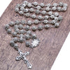 Vintage Cross Women Rosary Necklace Accessories Rose Flower Religious Necklace For Wedding Ladies