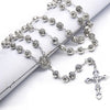 Vintage Cross Women Rosary Necklace Accessories Rose Flower Religious Necklace For Wedding Ladies