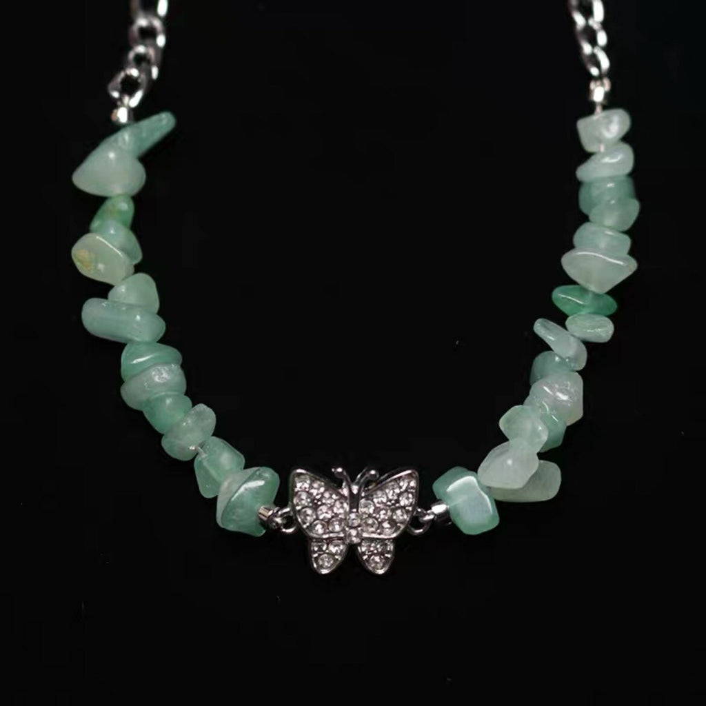 Vintage Crystal Butterfly Clavicle Chain Necklaces for Women Short Elegance Gravel Necklace 2021 Female Metal Necklace