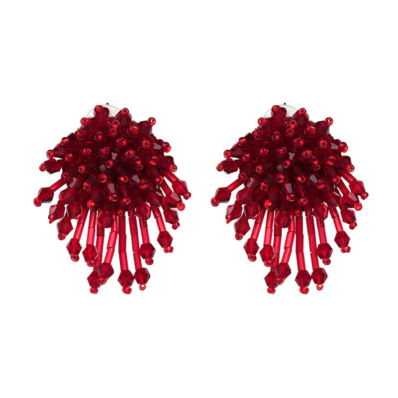 Vintage Crystal Earring For Women Statement Jewelry Girls Handmade Beads Boho Tassels Fringe Earrings brincos