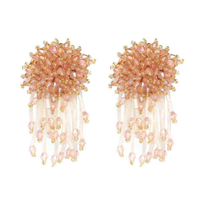 Vintage Crystal Earring For Women Statement Jewelry Girls Handmade Beads Boho Tassels Fringe Earrings brincos
