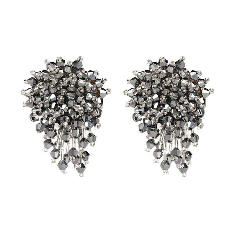 Vintage Crystal Earring For Women Statement Jewelry Girls Handmade Beads Boho Tassels Fringe Earrings brincos