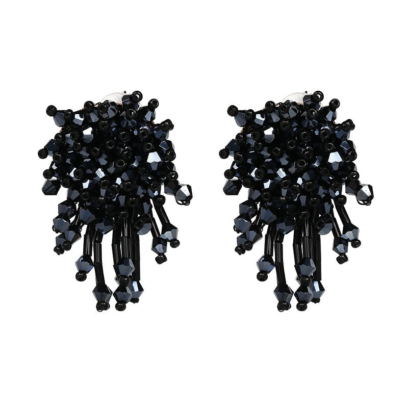 Vintage Crystal Earring For Women Statement Jewelry Girls Handmade Beads Boho Tassels Fringe Earrings brincos