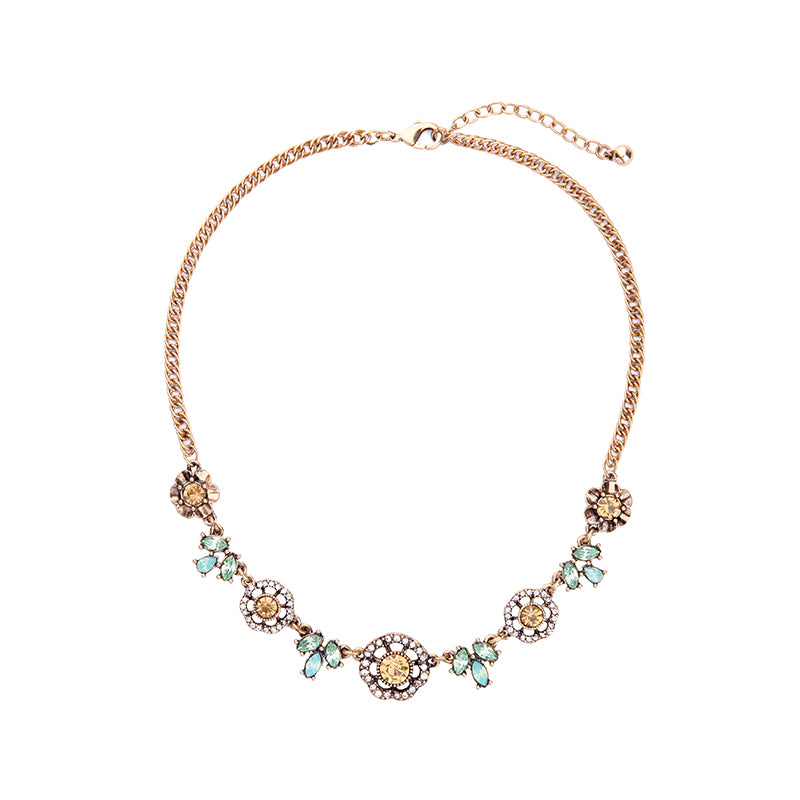 Vintage Crystal Flower Necklace for Women Fashion Online Shopping India Bijoux Collar Necklace Jewelry