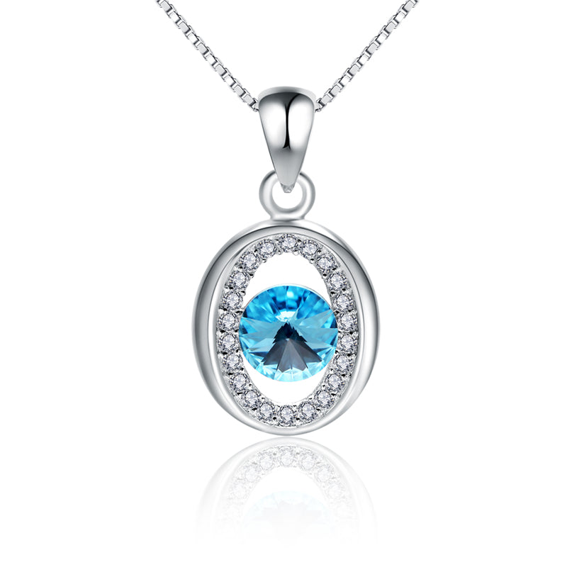 Vintage Crystal Real 100% 925 Sterling Silver Necklace Short Box Chain Choker Necklaces & Pendants Jewelry For Women