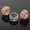Vintage Cubic Zirconia Chunky Chain Rings Gold Silvery Link Twisted Geometric Rings For Women Punk Jewelry Party Gift 2022 New