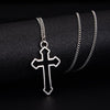Vintage Dark Gothic Hollow Cross Pendant Chain Necklace For Kpop Cool Harajuku Street Egirl Men Women Punk Halloween Jewelry N01