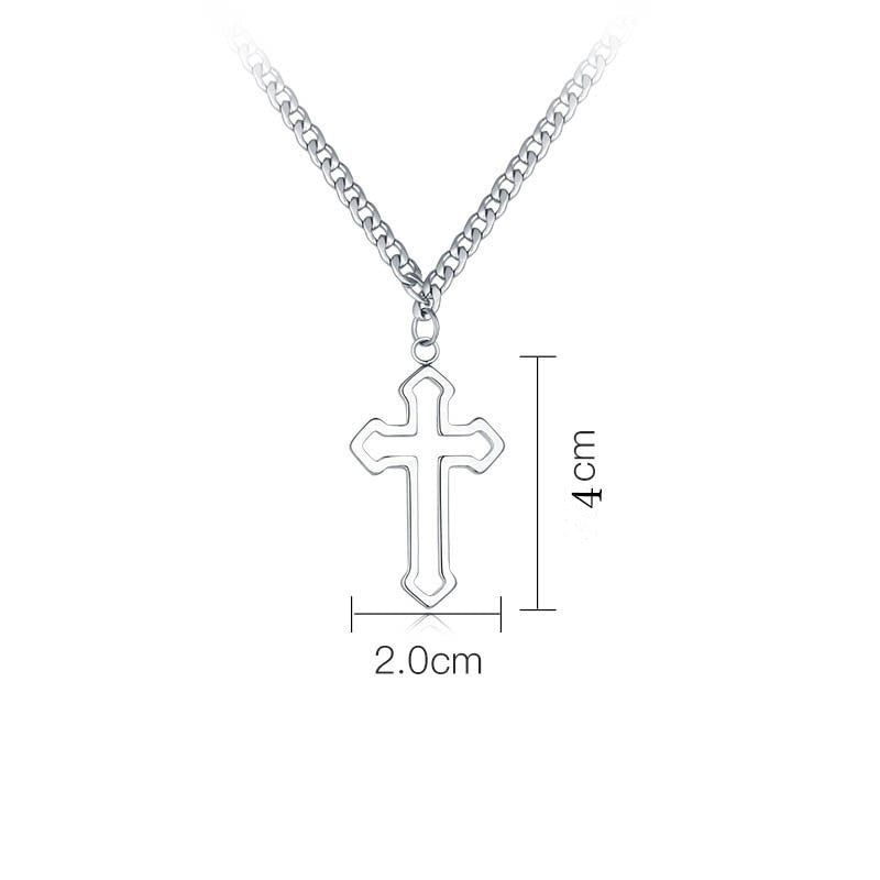 Vintage Dark Gothic Hollow Cross Pendant Chain Necklace For Kpop Cool Harajuku Street Egirl Men Women Punk Halloween Jewelry N01