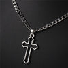 Vintage Dark Gothic Hollow Cross Pendant Chain Necklace For Kpop Cool Harajuku Street Egirl Men Women Punk Halloween Jewelry N01