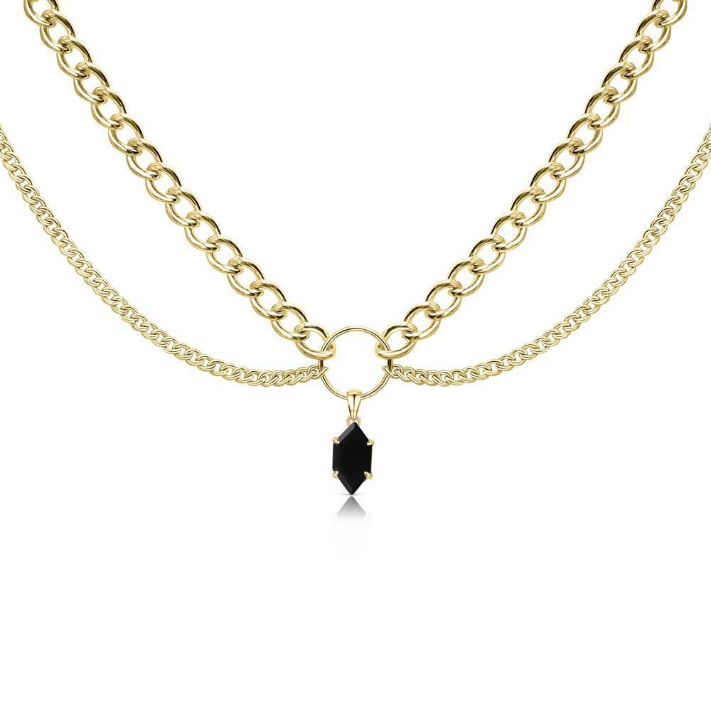 Vintage Double Chain Opal Pendant Choker Necklace For Women Girl Collar Aesthetic Goth Necklaces Christmas Halloween Party Jewe