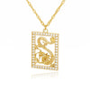 Vintage Dragon Pendant Necklaces for Women Men Stainless Steel Gold Choker Cubic Zirconia Necklace Mascot Ornaments Jewelry Gift