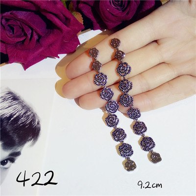 Vintage Drop Earrings For Women S925 Sterling Silver Black Spinel Fine Jewelry Temperament Eardrop Brincos Pendients Mujer