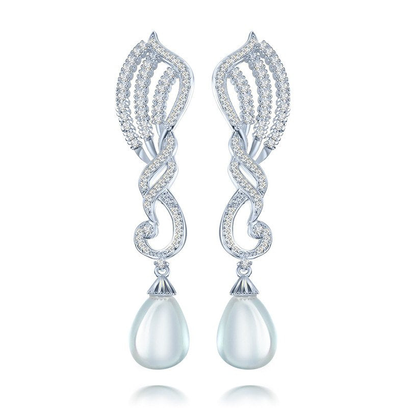 Vintage Drop Earrings For Women S925 Sterling Silver Luxury Palace Wind Cubic Zirconia Brincos Fine Jewelry Elegant Accessories