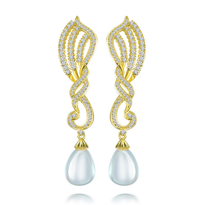 Vintage Drop Earrings For Women S925 Sterling Silver Luxury Palace Wind Cubic Zirconia Brincos Fine Jewelry Elegant Accessories