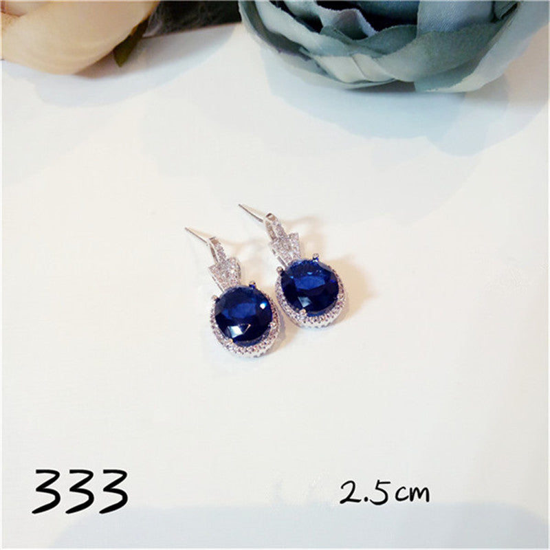 Vintage Drop Earrings For Women S925 Sterling Silver Natural Sapphire Gemstone Temperament Luxury Fine Jewelry Pendients Mujer