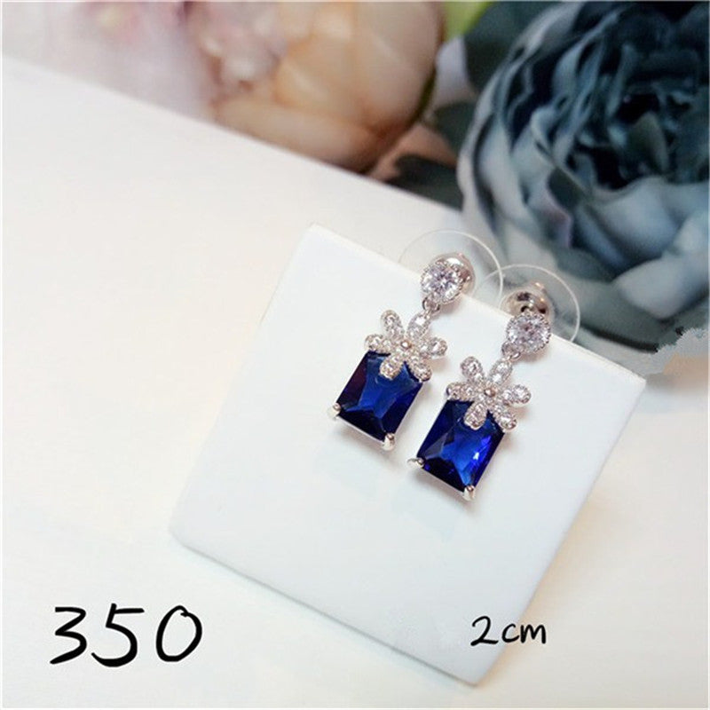 Vintage Drop Earrings For Women S925 Sterling Silver Natural Sapphire Gemstone Temperament Luxury Fine Jewelry Pendients Mujer
