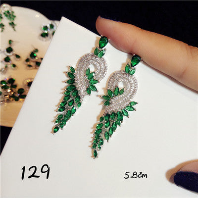 Vintage Drop Earrings For Women Sterling S925 Silver Emerald Gemstone Luxury Fine Jewelry Temperament Brincos Accessories