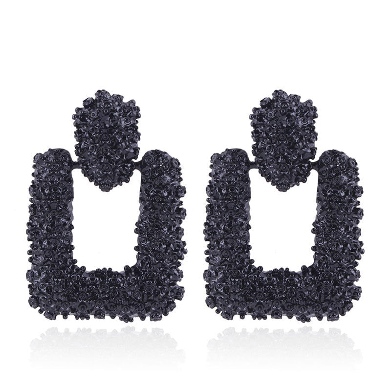 Vintage Earrings for women gold color Geometric statement earring 2020 texture metal drop earing Hanging fashion jewelry