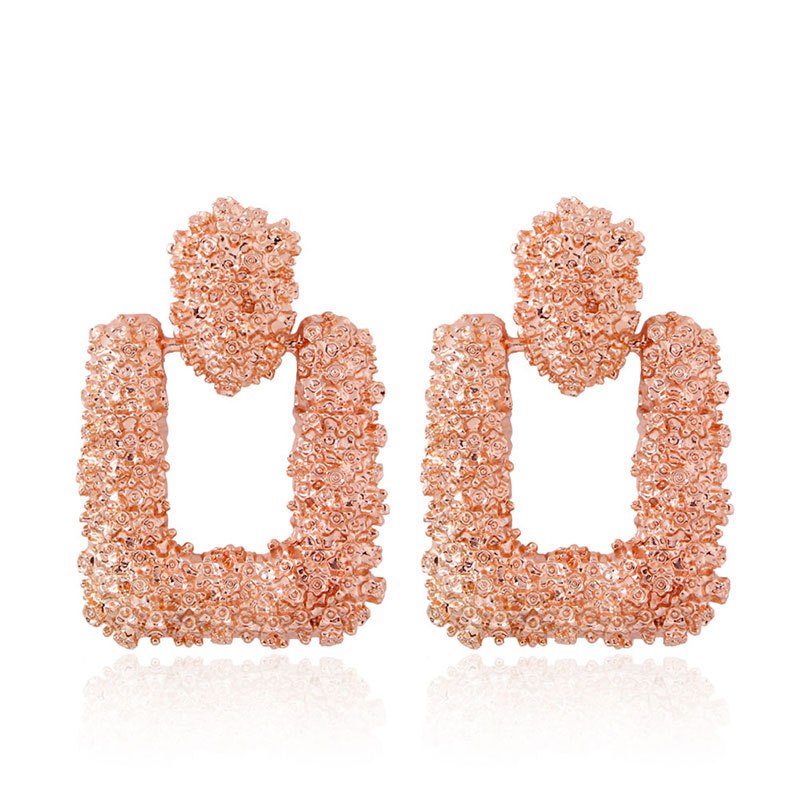 Vintage Earrings for women gold color Geometric statement earring 2020 texture metal drop earing Hanging fashion jewelry