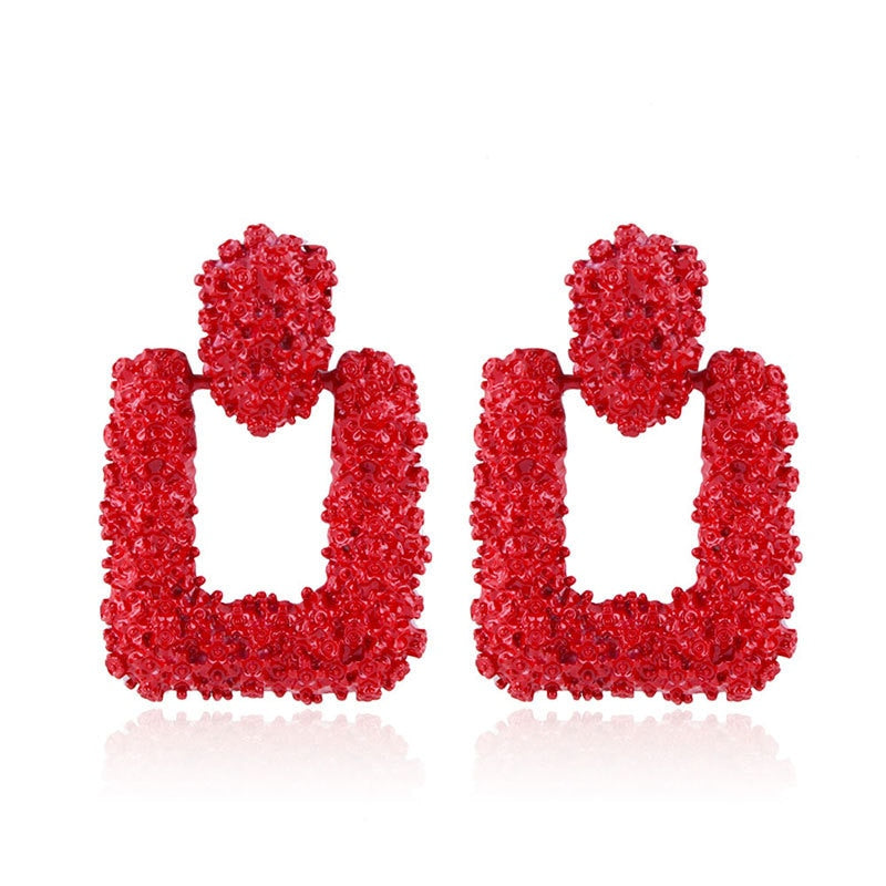 Vintage Earrings for women gold color Geometric statement earring 2020 texture metal drop earing Hanging fashion jewelry