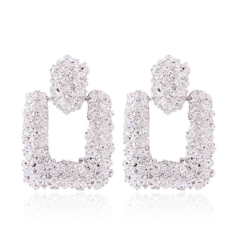 Vintage Earrings for women gold color Geometric statement earring 2020 texture metal drop earing Hanging fashion jewelry