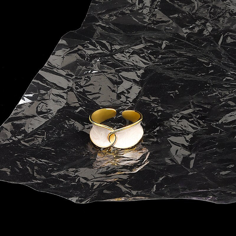 Vintage Enamel Dripping Oil Rings For Women Stainless Steel Opening Couple Ring  Aesthetic Jewelry Gift Anillos Mujer