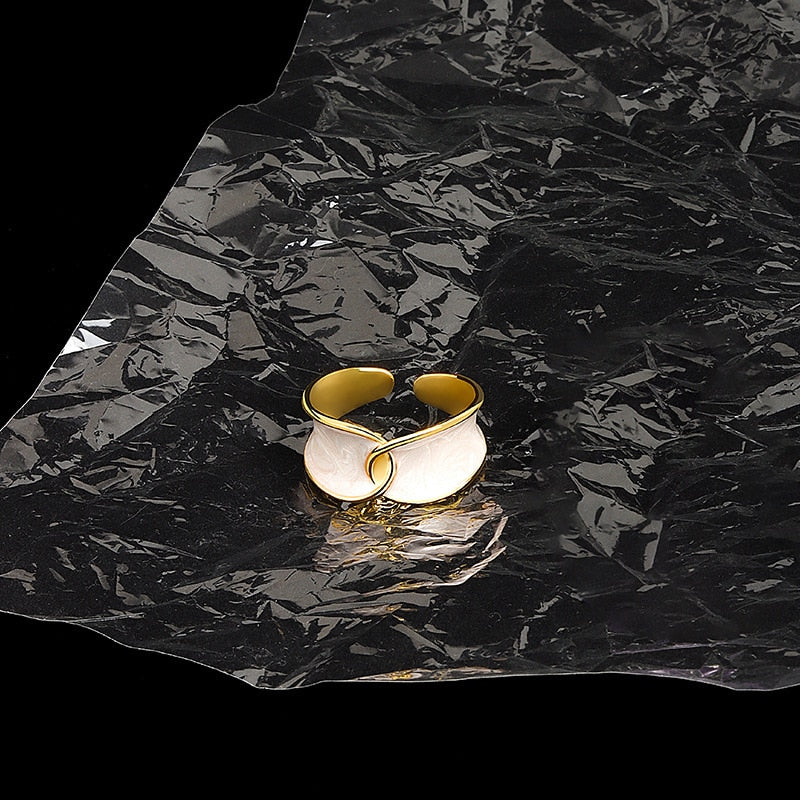 Vintage Enamel Dripping Oil Rings For Women Stainless Steel Opening Couple Ring  Aesthetic Jewelry Gift Anillos Mujer