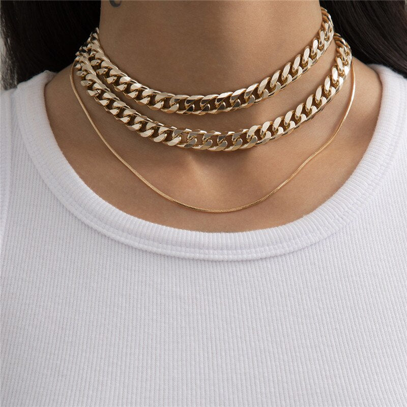 Vintage European American Style Women's Neck Chain Exaggerated Personality Gothic Short Clavicle Chocker Punk Unique Necklaces