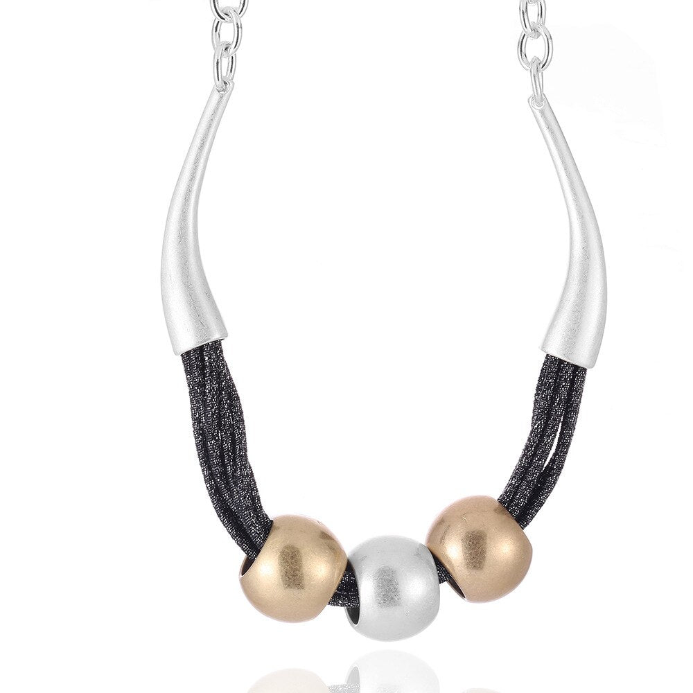 Vintage Exaggerated Round Ball Pendant Choker Necklaces for Women Boho Statement Necklace Jewelry