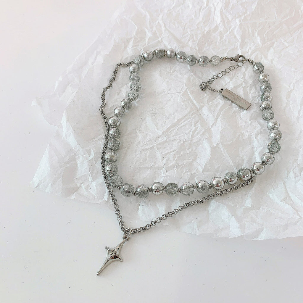 Vintage Exquisite Bling Cross Star Pendant Necklaces for Women Girlfriend Gift Trendy Goth Beads Chains Choker Harajuku Jewelry