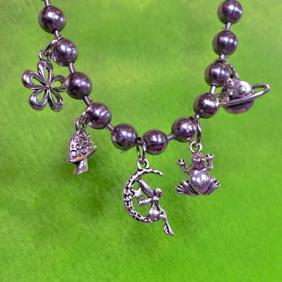 Vintage Fairy Grunge Mushroom Frog Planet Metal Pendant Necklace For Women Punk Goth Clothing Harajuku Choker 2021 Trend Jewelry