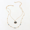 Vintage Crystal Evil Eye Necklace Pendant Clavicle Chain Statement Long Necklace Women Accessories Ins Double Chains