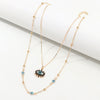 Vintage Crystal Evil Eye Necklace Pendant Clavicle Chain Statement Long Necklace Women Accessories Ins Double Chains