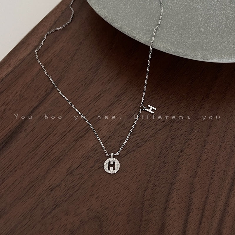 Vintage Dainty Letter Pendant Choker 2021 Cute Elegant Chain Zirconia Korean Necklace For Women Jewelry Naszyjnik Gifts