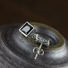Vintage Flower Square Gamstone Black Agate Zircon Stud Earrings For Women Simple 100% 925 Sterling Silver Men Jewelry SE130