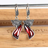 Vintage Fox Real Silver Earrings Red Garnet Long Tibetan 925 Sterling Silver Earrings Engagement Wedding S925 Earrings for Women