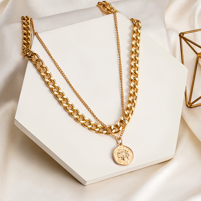 Vintage Golden Chains On The Neck  Choker Necklaces For Women Punk Metal Multi-layer Necklaces Female Jewelry 2022 Trend