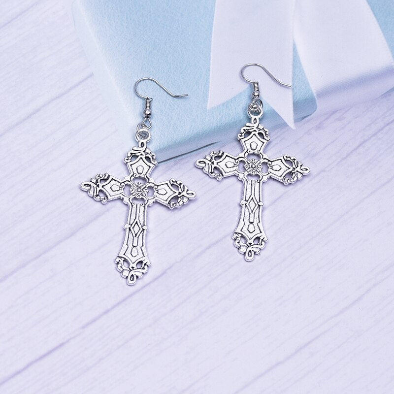 Vintage Gothic Religious Christian Faith Cross Pendant Chain Necklaces Collar Chunky Choker For Women Men Gift Jewelry Making