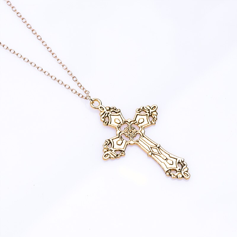 Vintage Gothic Religious Christian Faith Cross Pendant Chain Necklaces Collar Chunky Choker For Women Men Gift Jewelry Making