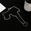 Vintage Hollow Heart Pendant Choker Necklaces For Women Simple Style Gold Silver Color Collar Necklace Fashion Accessories