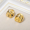 Vintage Imitation Pearl Earrings For Women Stainless Steel Geometric Elegant Stud Earring 2023 Trend Couple Party Jewelry Gift