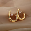Vintage Imitation Pearl Earrings For Women Stainless Steel Geometric Elegant Stud Earring 2023 Trend Couple Party Jewelry Gift
