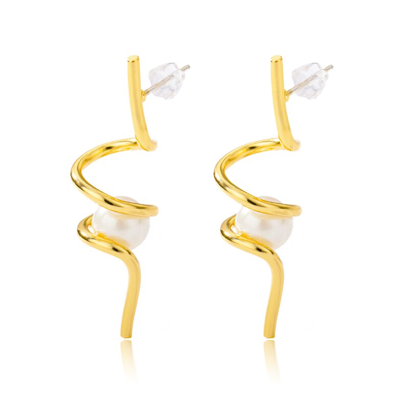 Vintage Imitation Pearl Earrings For Women Stainless Steel Geometric Elegant Stud Earring 2023 Trend Couple Party Jewelry Gift