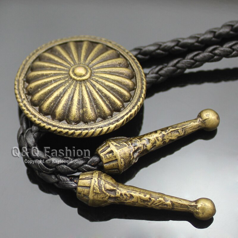 Vintage Indian Cowboy Dome Leather Rodeo Western  Bolo Bola Tie Necktie Jewelry  New