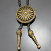 Vintage Indian Cowboy Dome Leather Rodeo Western  Bolo Bola Tie Necktie Jewelry  New