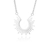 Vintage Irregular Necklace For Women Men Minimalism Stainless Steel Half Circle Sun Pendant Necklaces Goth Asthetic Jewerly