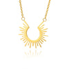 Vintage Irregular Necklace For Women Men Minimalism Stainless Steel Half Circle Sun Pendant Necklaces Goth Asthetic Jewerly